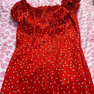 Red mini dress